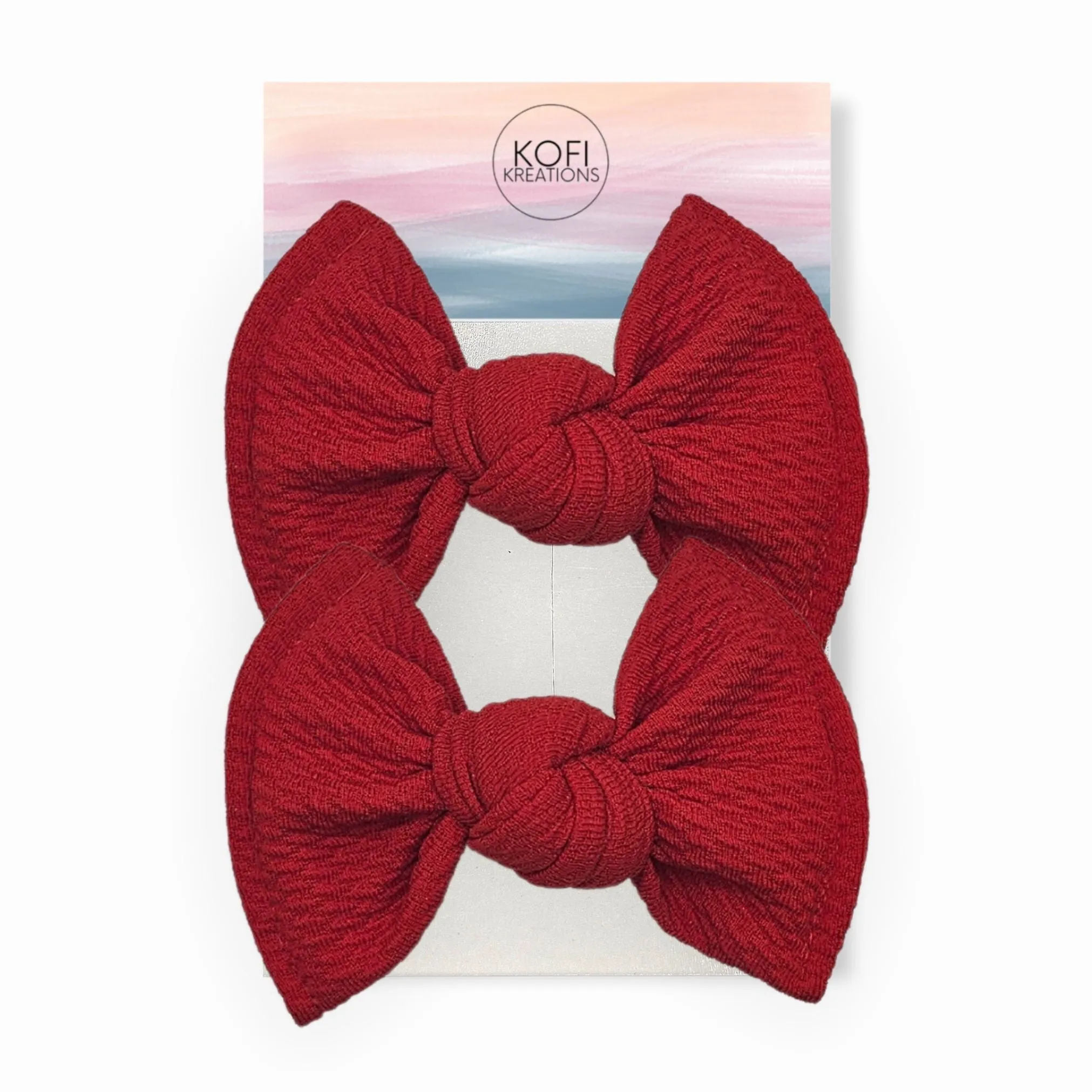 Red Knot Hair Bows