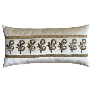 RESERVED: Antique Ottoman Empire Raised Gold Metallic Embroidery (#E092523 | 12 x 24")
