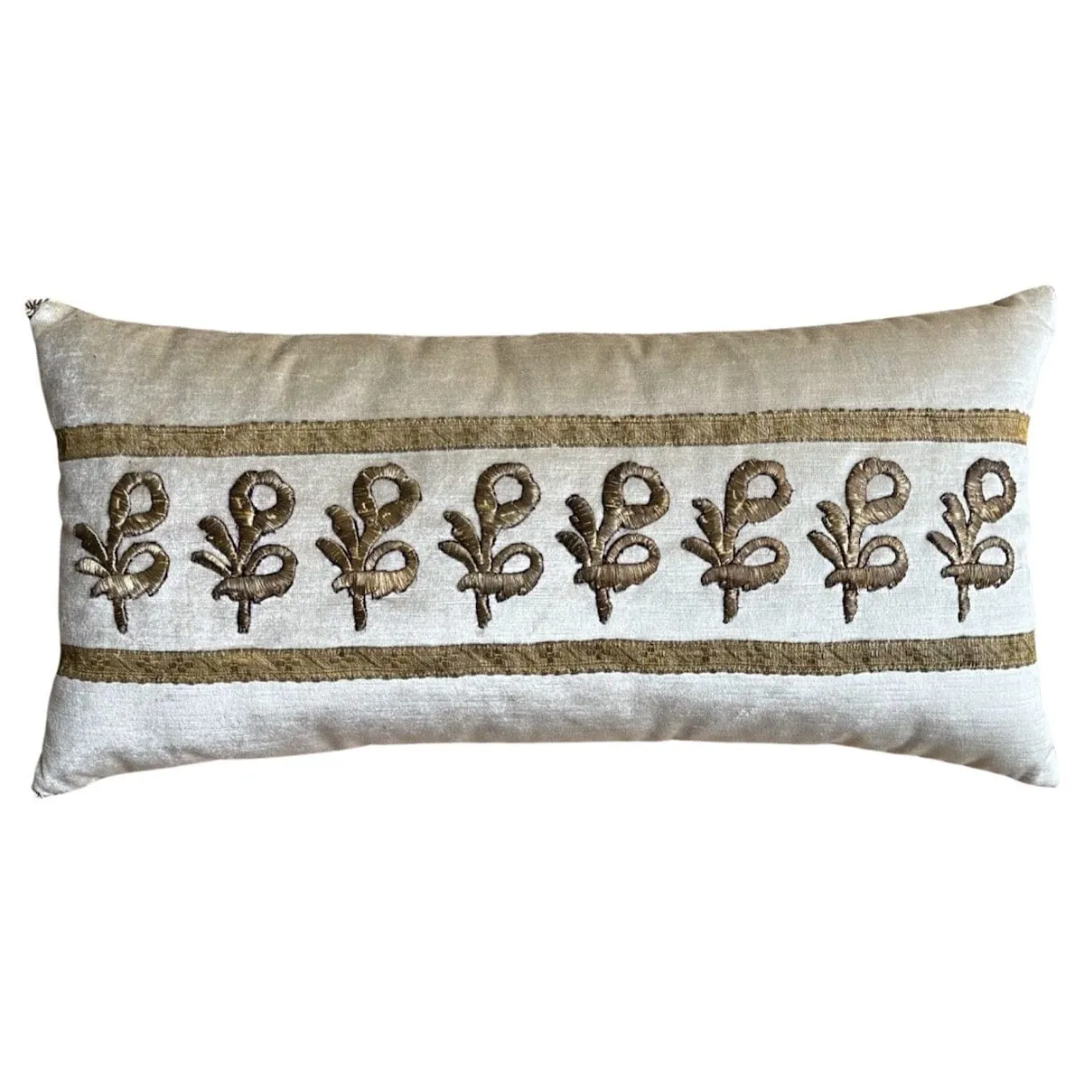 RESERVED: Antique Ottoman Empire Raised Gold Metallic Embroidery (#E092523 | 12 x 24")