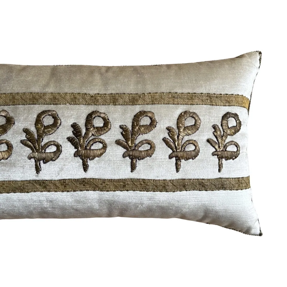 RESERVED: Antique Ottoman Empire Raised Gold Metallic Embroidery (#E092523 | 12 x 24")