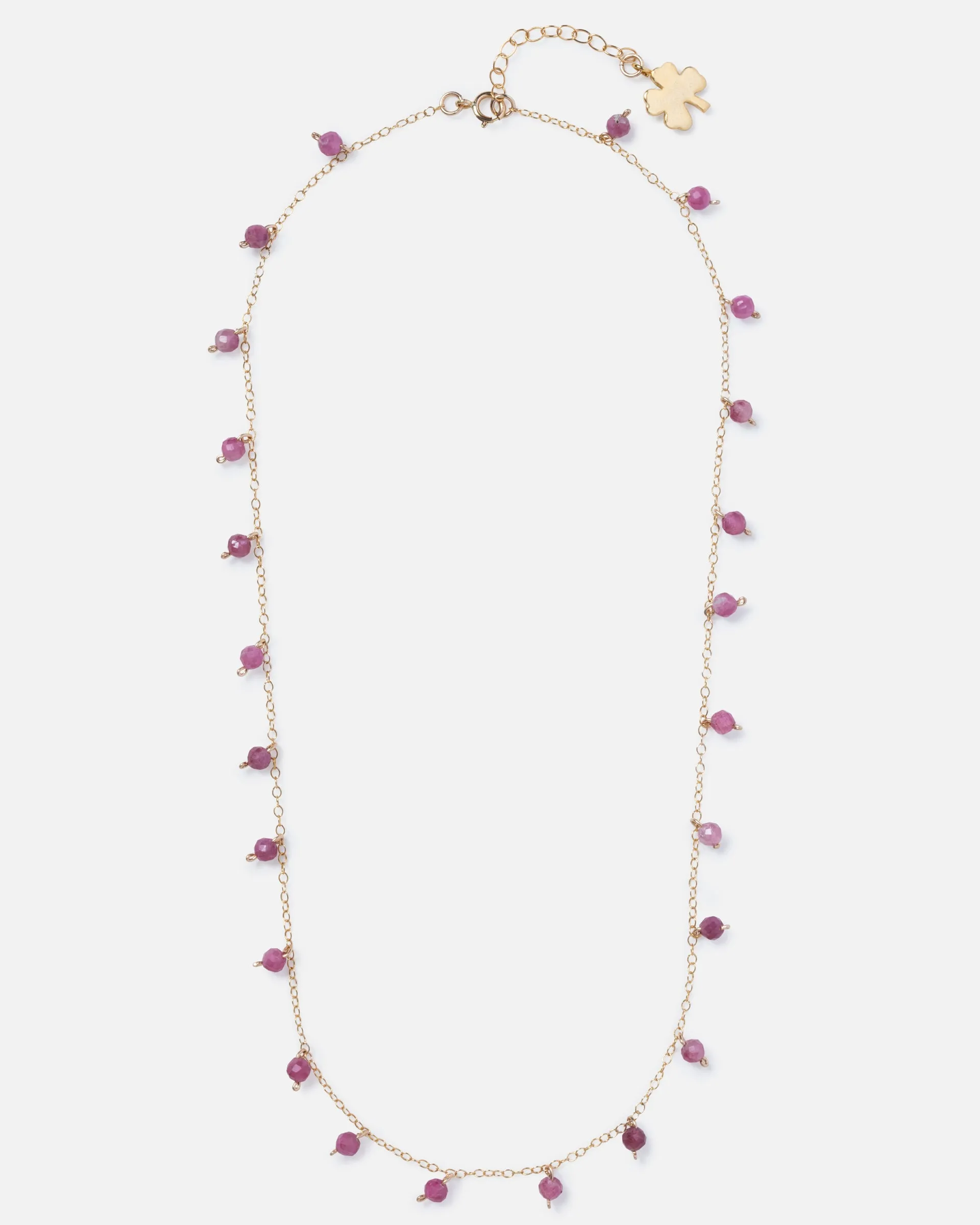 RHODONITE SPRINKLES 14K GOLD FILLED NECKLACE