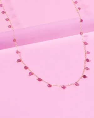 RHODONITE SPRINKLES 14K GOLD FILLED NECKLACE