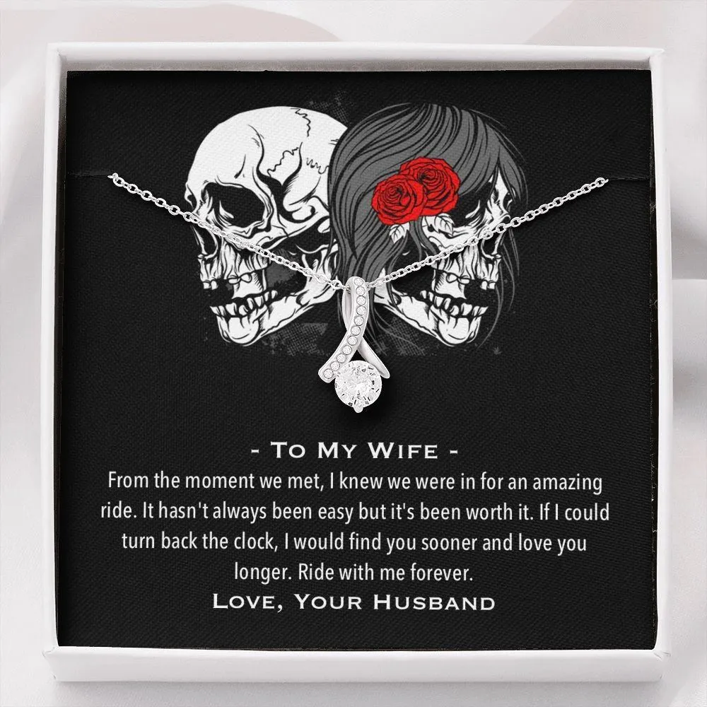 Ride With Me Forever Biker Wife Necklace