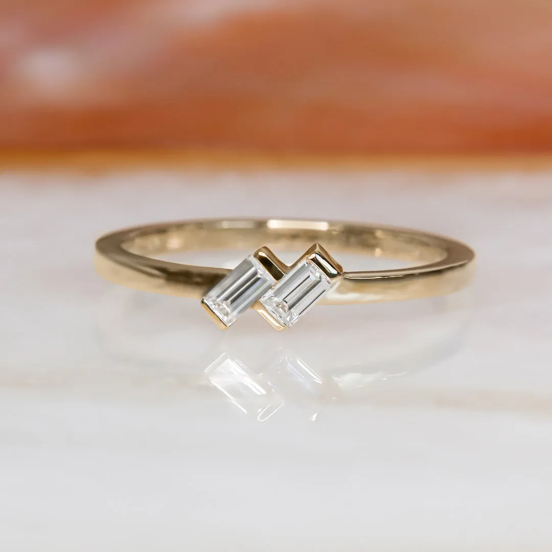 Roshni Stackable Natural Baguette Cut cut Diamond Wedding Band
