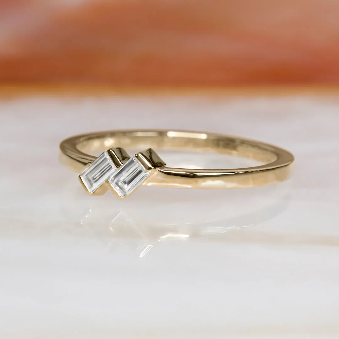 Roshni Stackable Natural Baguette Cut cut Diamond Wedding Band