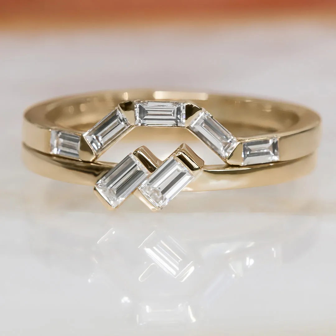 Roshni Stackable Natural Baguette Cut cut Diamond Wedding Band