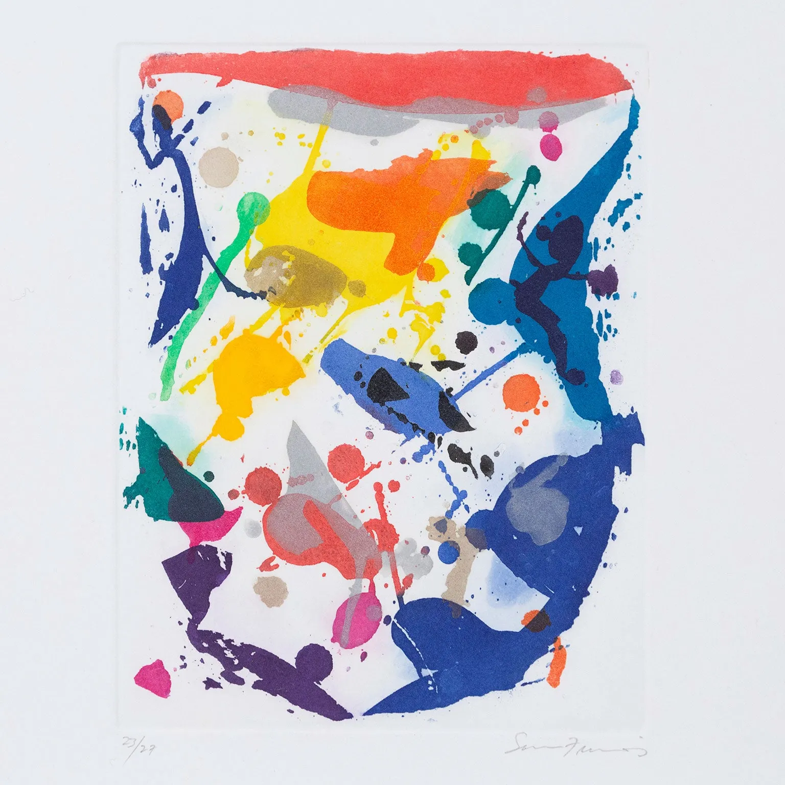 SAM FRANCIS "EMBRACE" AQUATINT, 1987