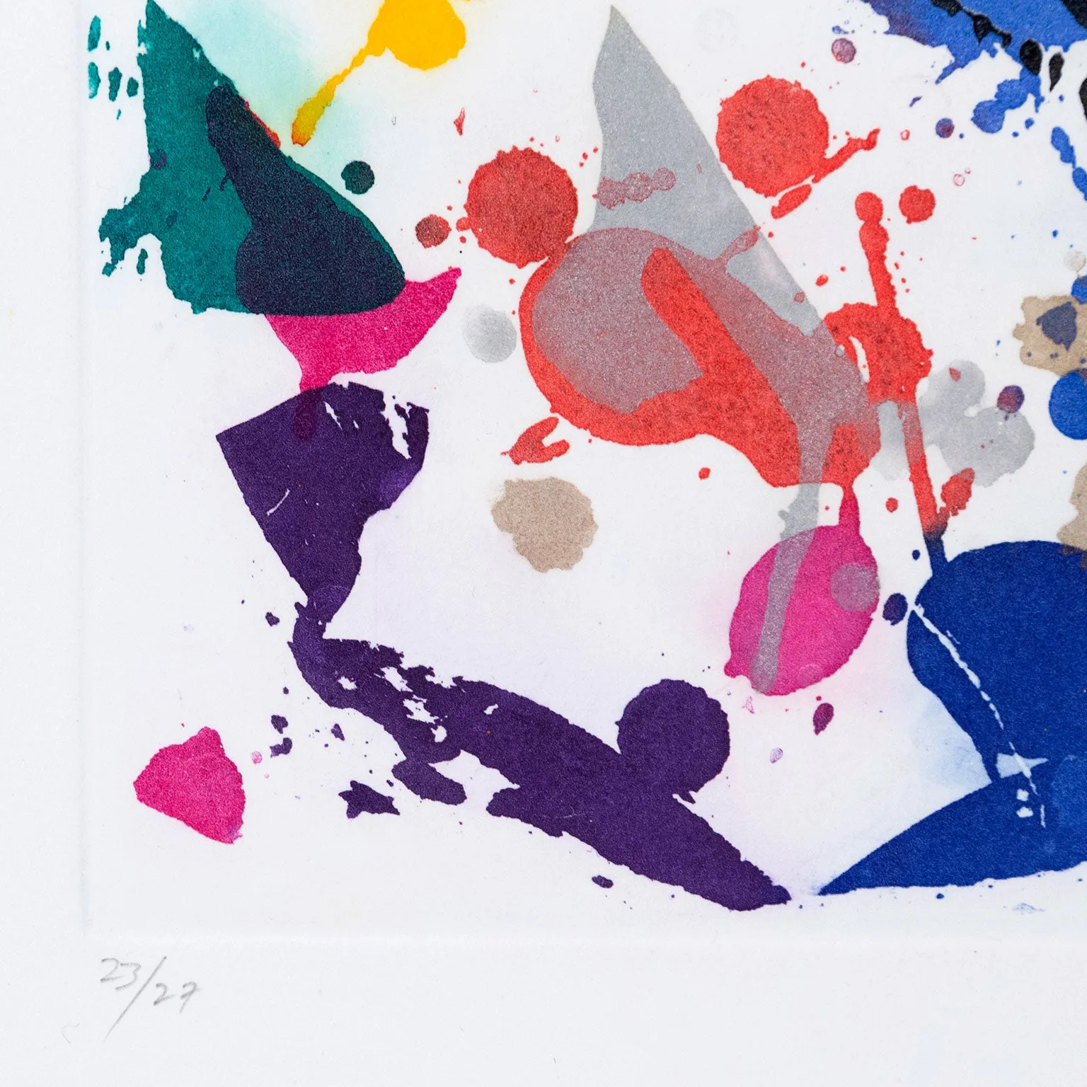 SAM FRANCIS "EMBRACE" AQUATINT, 1987