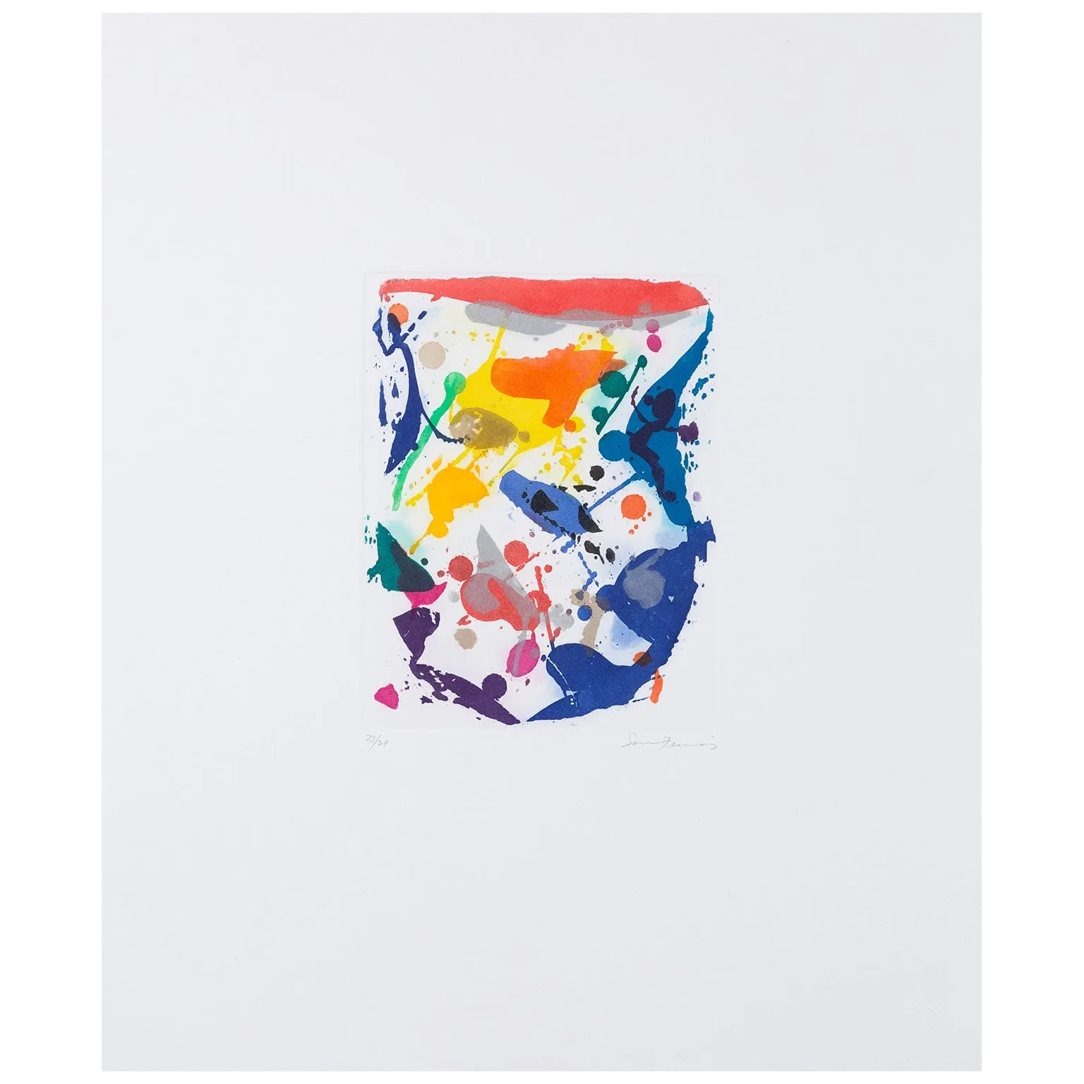 SAM FRANCIS "EMBRACE" AQUATINT, 1987