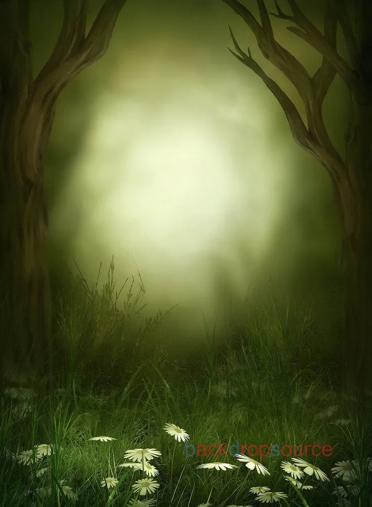 Seaweed Green Light in Forest  Backdrop