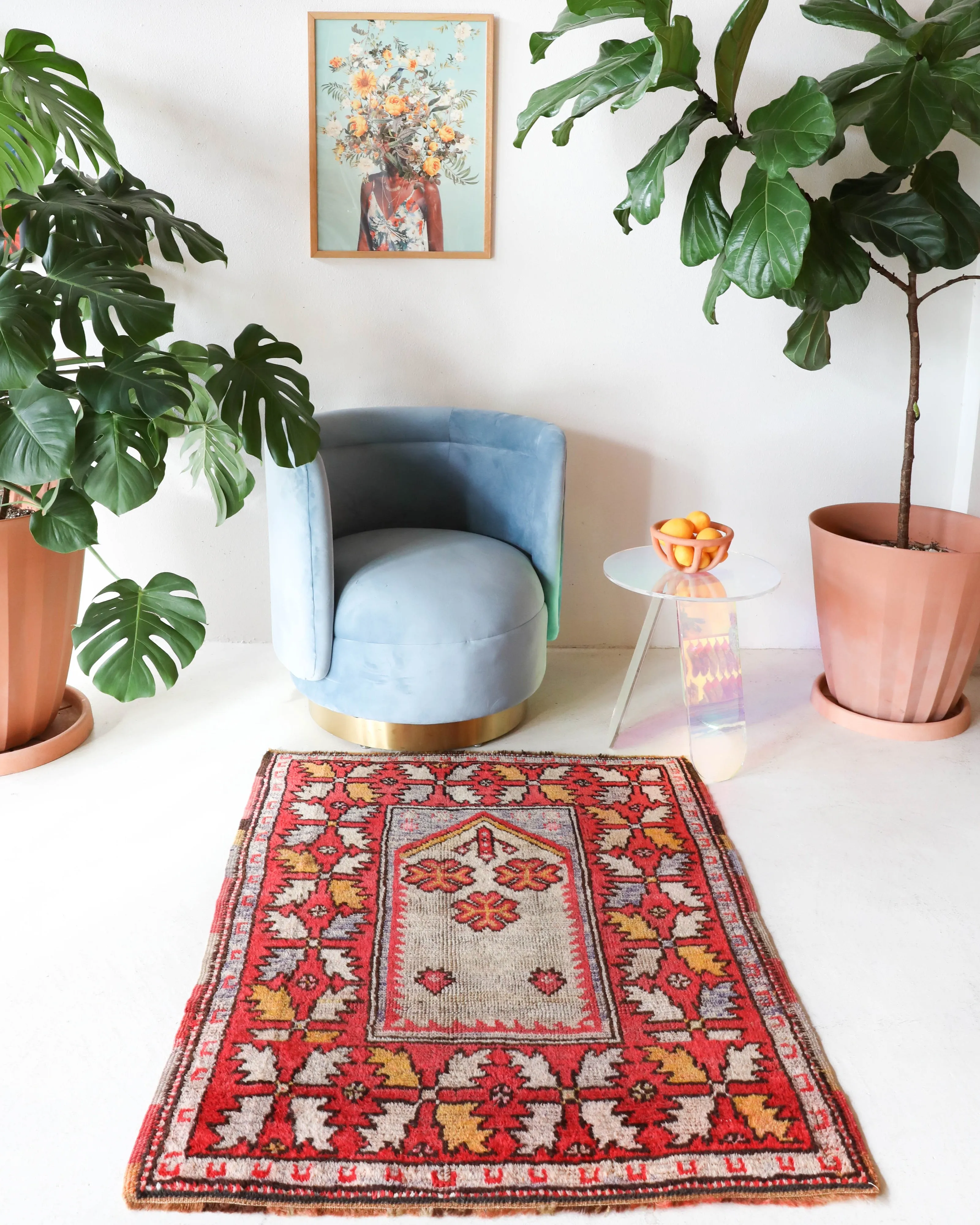 Semi-antique Oushak Rug 3'3"x4'3"