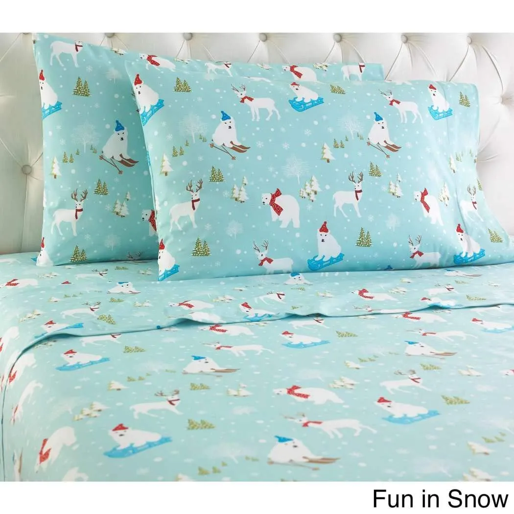 Shavel Micro Flannel Patterned 4-piece Sheet Set