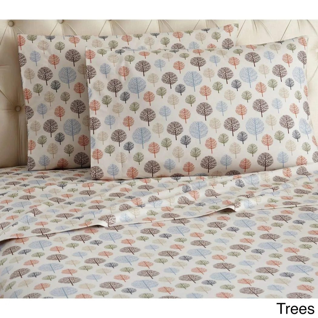 Shavel Micro Flannel Patterned 4-piece Sheet Set