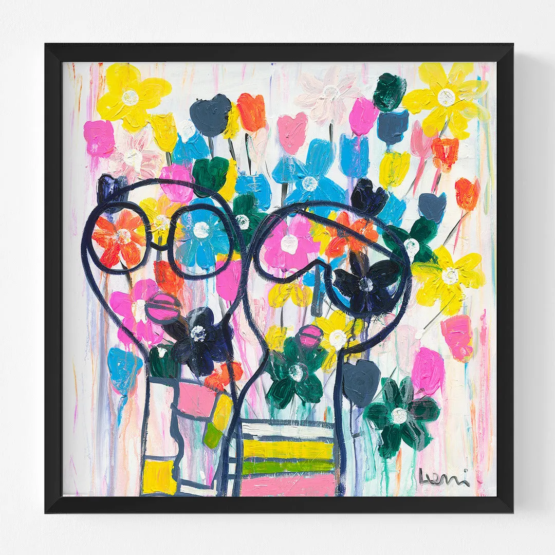 She Wears Flowers In Her Hair Art Print