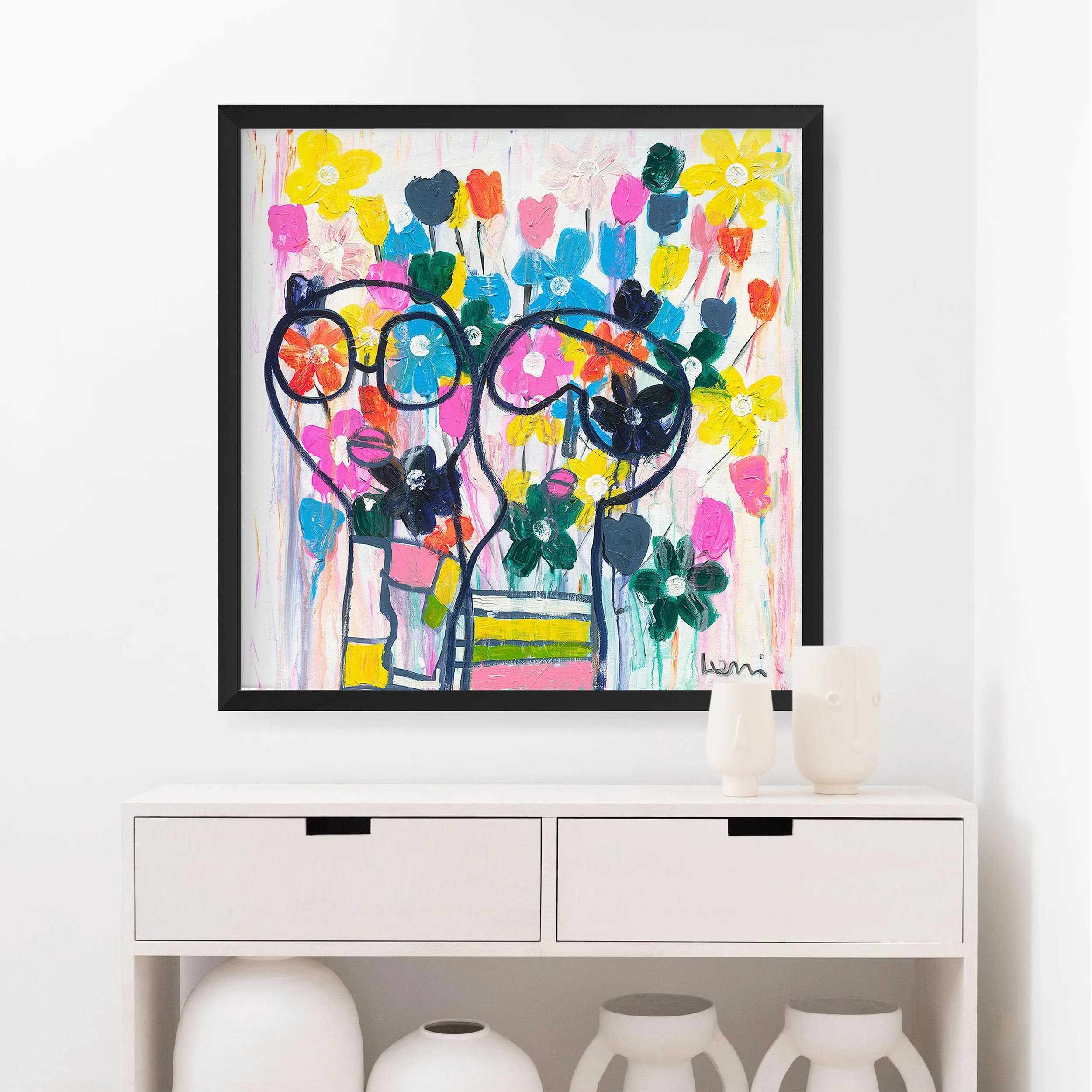She Wears Flowers In Her Hair Art Print