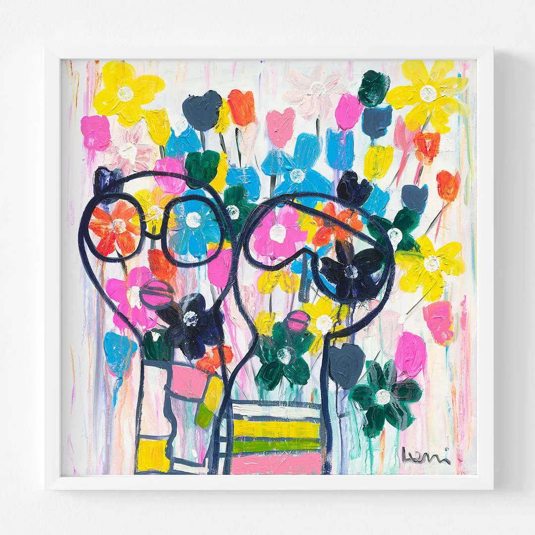 She Wears Flowers In Her Hair Art Print