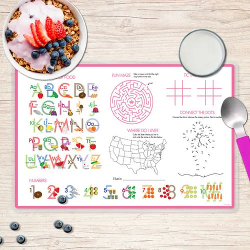 Shiny Bold Flowers Personalized Kids Placemat