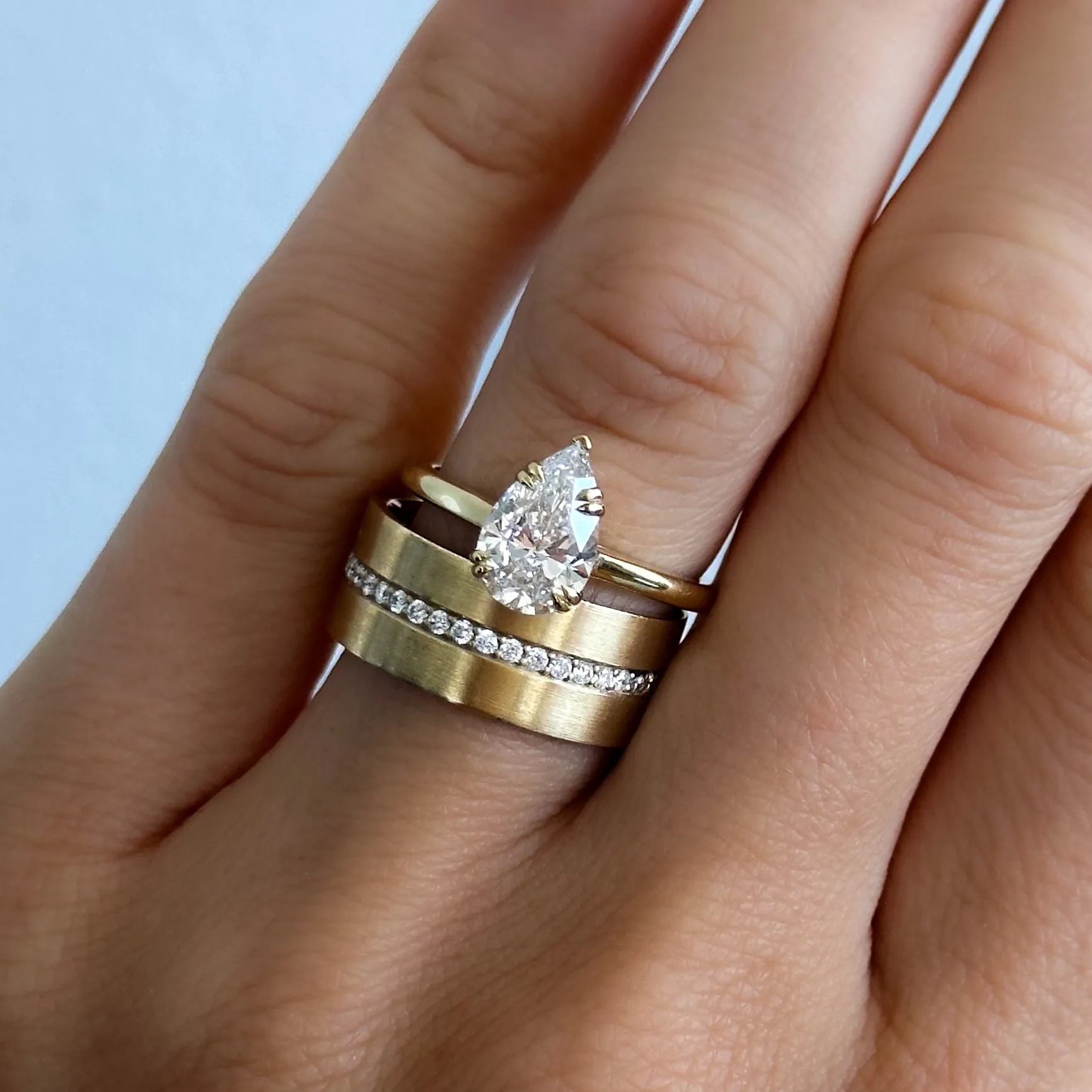 Signature Cathedral Solitaire Engagement Ring With Pear Cut Diamond