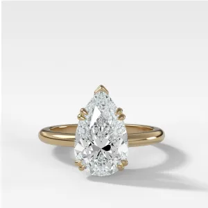 Signature Cathedral Solitaire Engagement Ring With Pear Cut Diamond