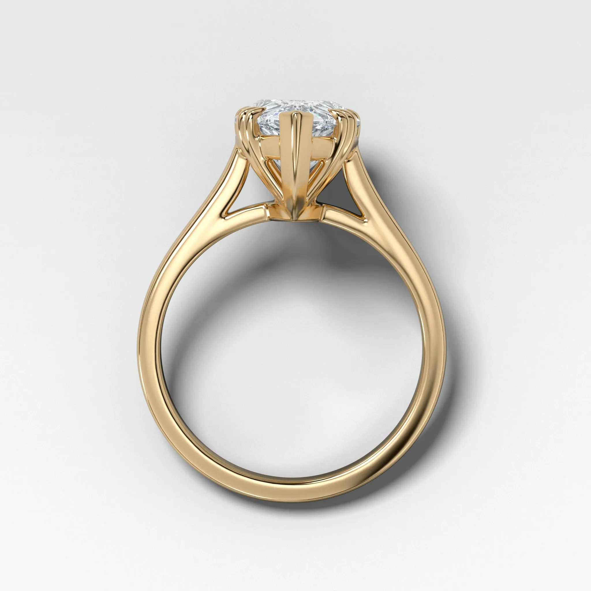 Signature Cathedral Solitaire Engagement Ring With Pear Cut Diamond