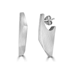 Silver Geometric Facets Earrings