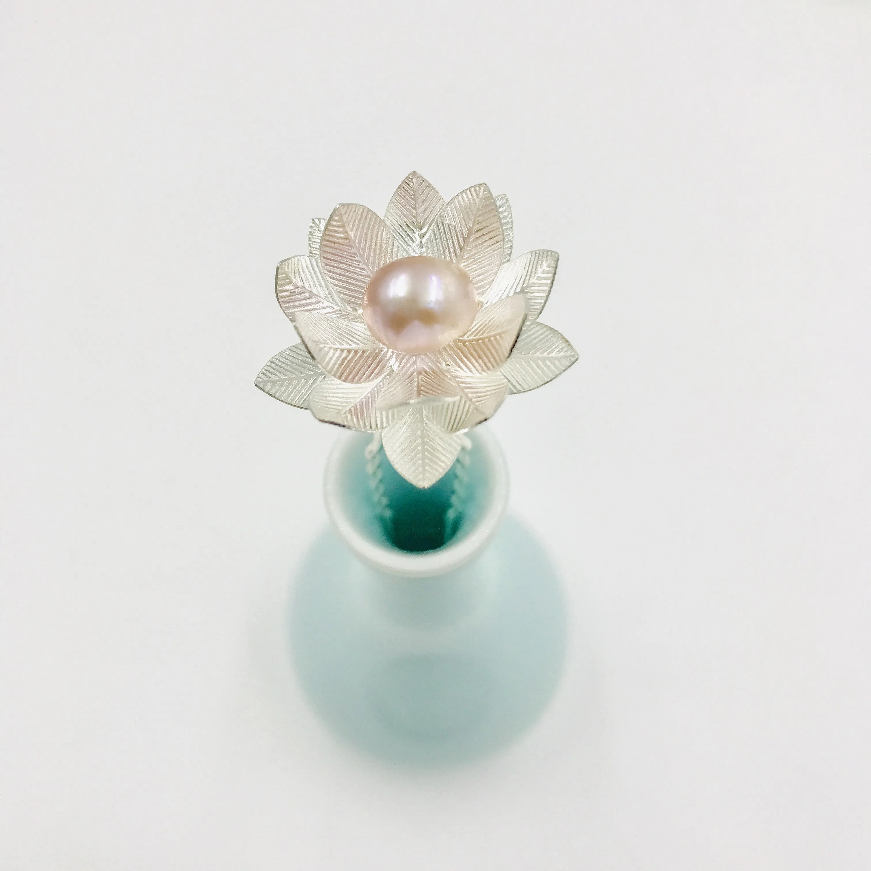 Silver Lotus Hair Pin