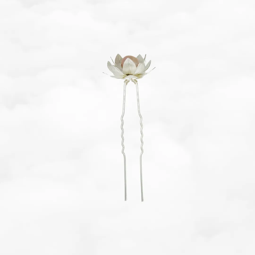 Silver Lotus Hair Pin