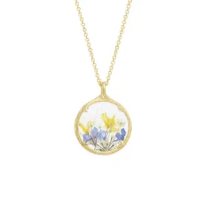 Small Gold Yellow and Purple Fields Necklace