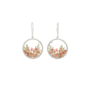 Small Red & Orange Silver Earrings