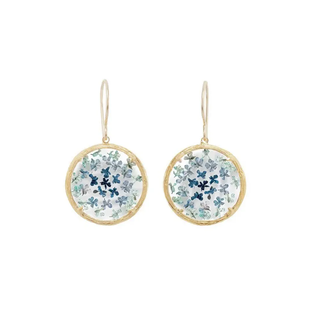 Small Vermeil Blue Ombre Earrings