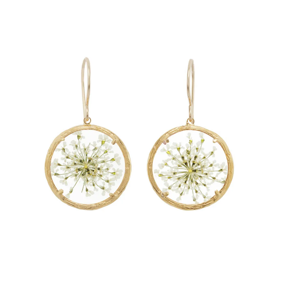Small Vermeil Queen Anne's Lace Earrings