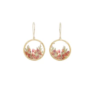 Small Vermeil Red & Orange Botanic Earrings