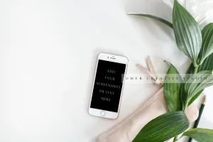 Smartphone & Lilly on White Background