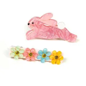 SPR- Hop Bunny Pearlized Pink  Alligator Clips