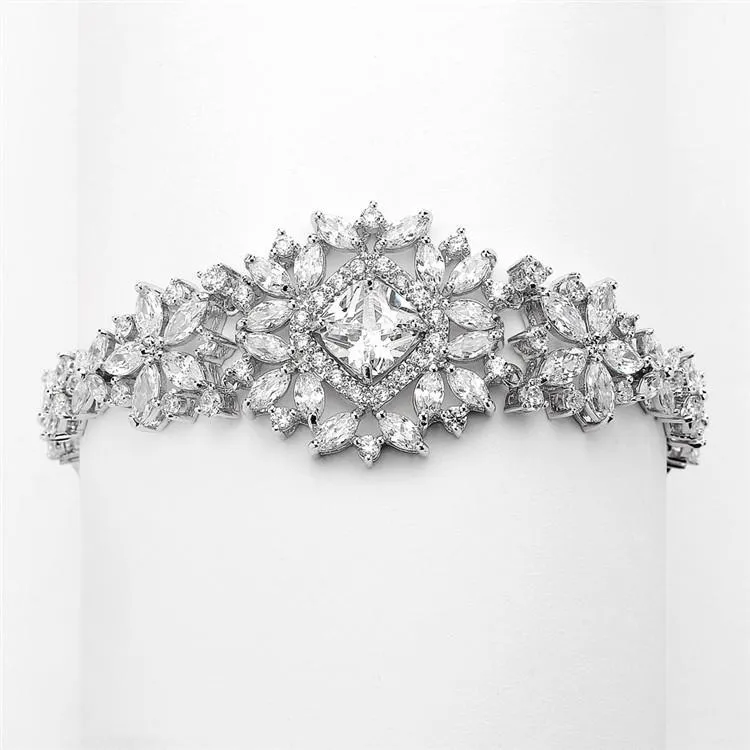 Statement Bracelet with Cushion Cut Center