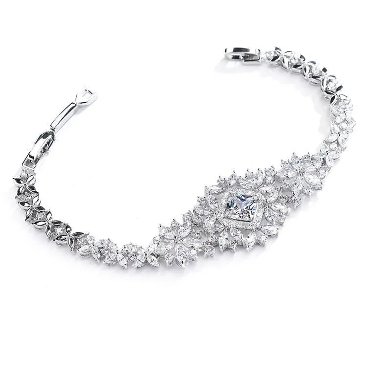 Statement Bracelet with Cushion Cut Center