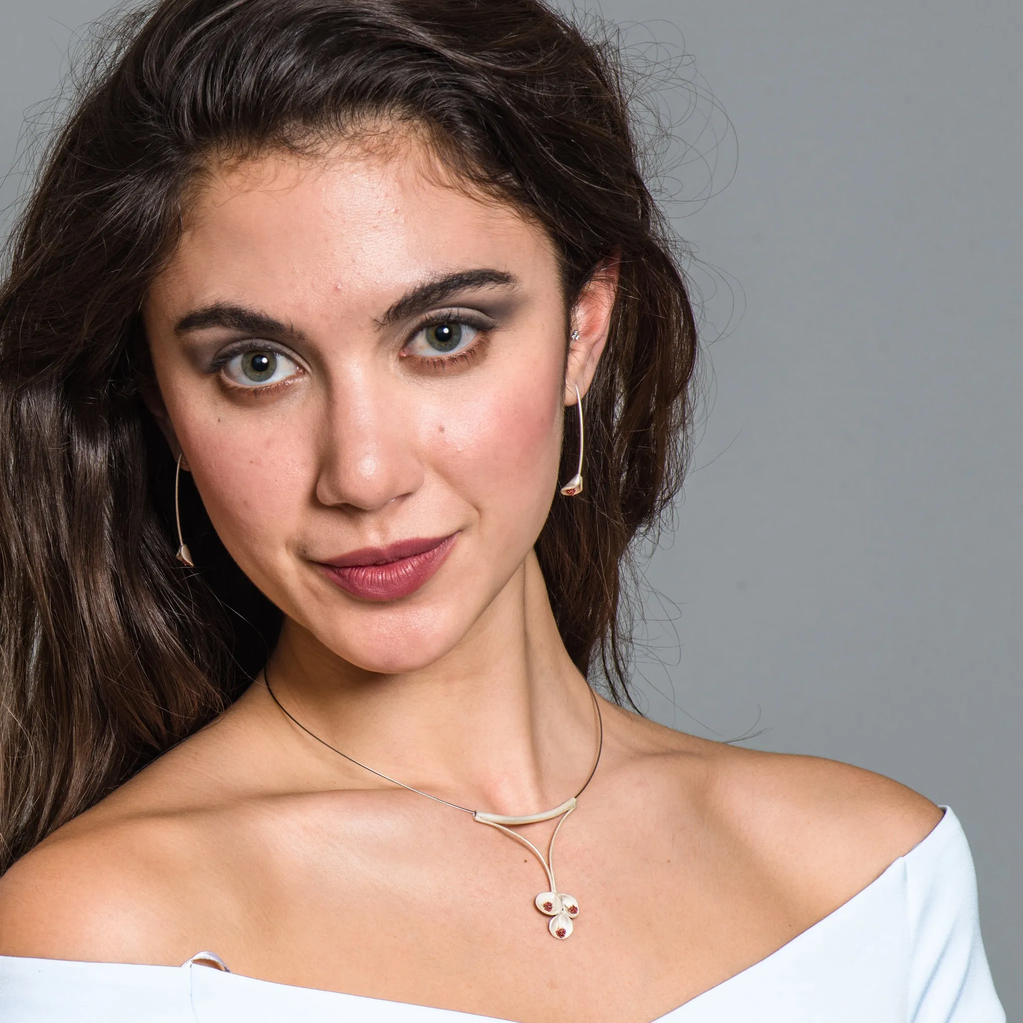 Sterling Silver Calas Long Earrings
