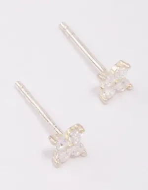 Sterling Silver Flower Stud Earrings