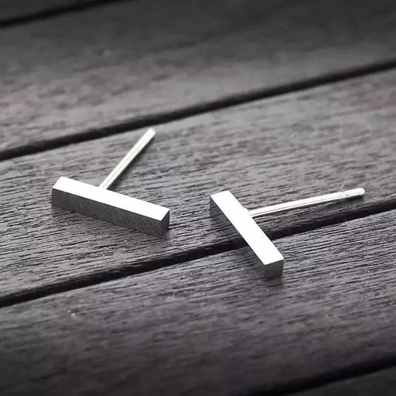 Sterling Silver Geometric Bar Earrings