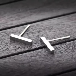 Sterling Silver Geometric Bar Earrings