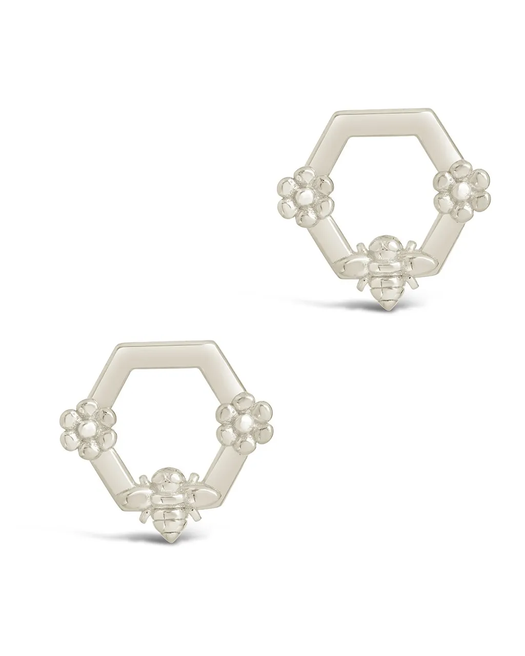 Sterling Silver Melina Bee Stud Earrings