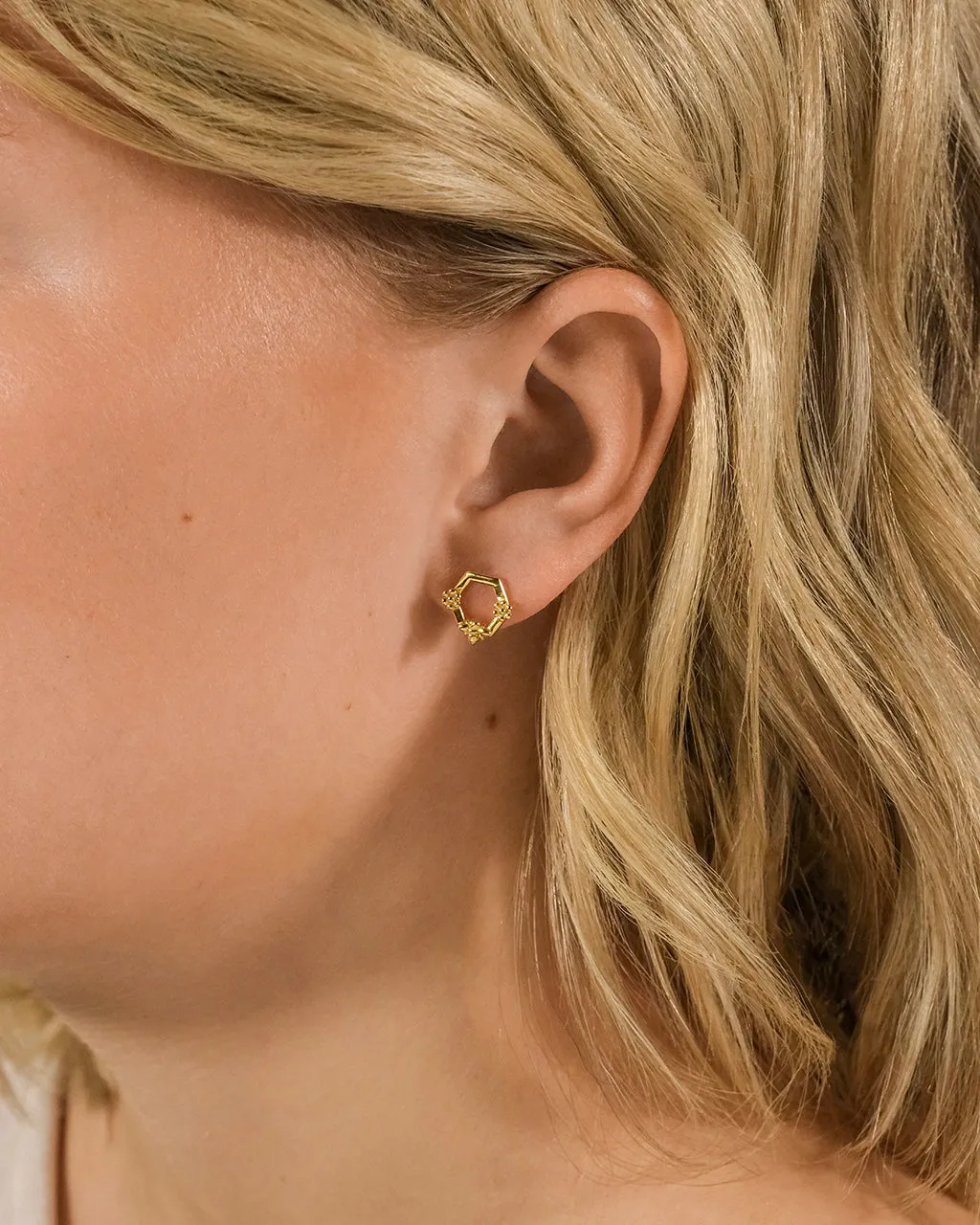 Sterling Silver Melina Bee Stud Earrings