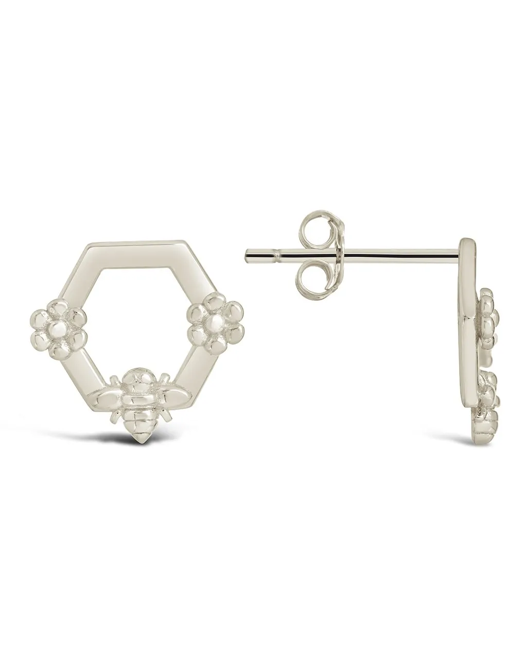 Sterling Silver Melina Bee Stud Earrings