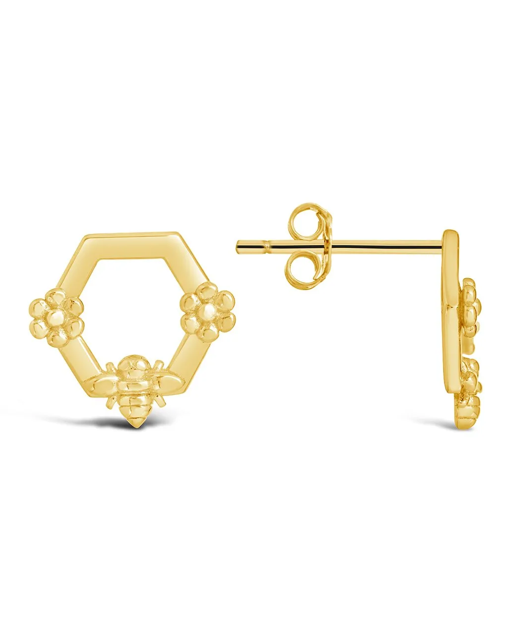 Sterling Silver Melina Bee Stud Earrings