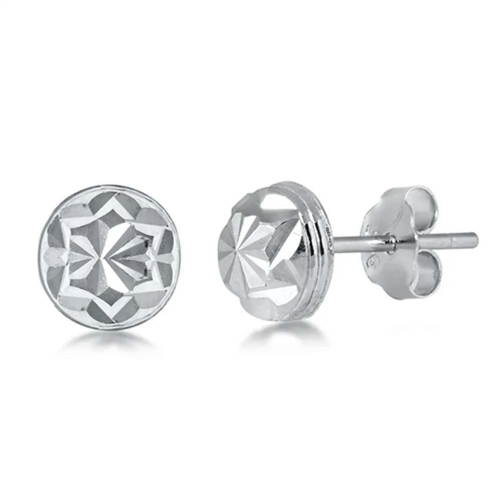 Sterling Silver Unique Cute Snowflake Star Modern Geometric Earrings 925 New