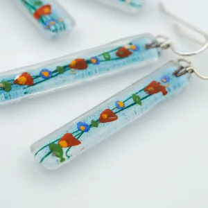 Stream Flowers Large Bar Earrings