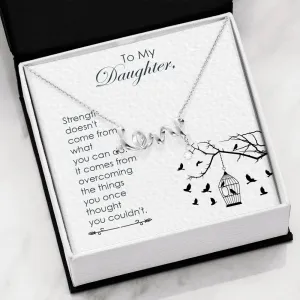Strength comes from within-Scripted Love Necklace for Daughter