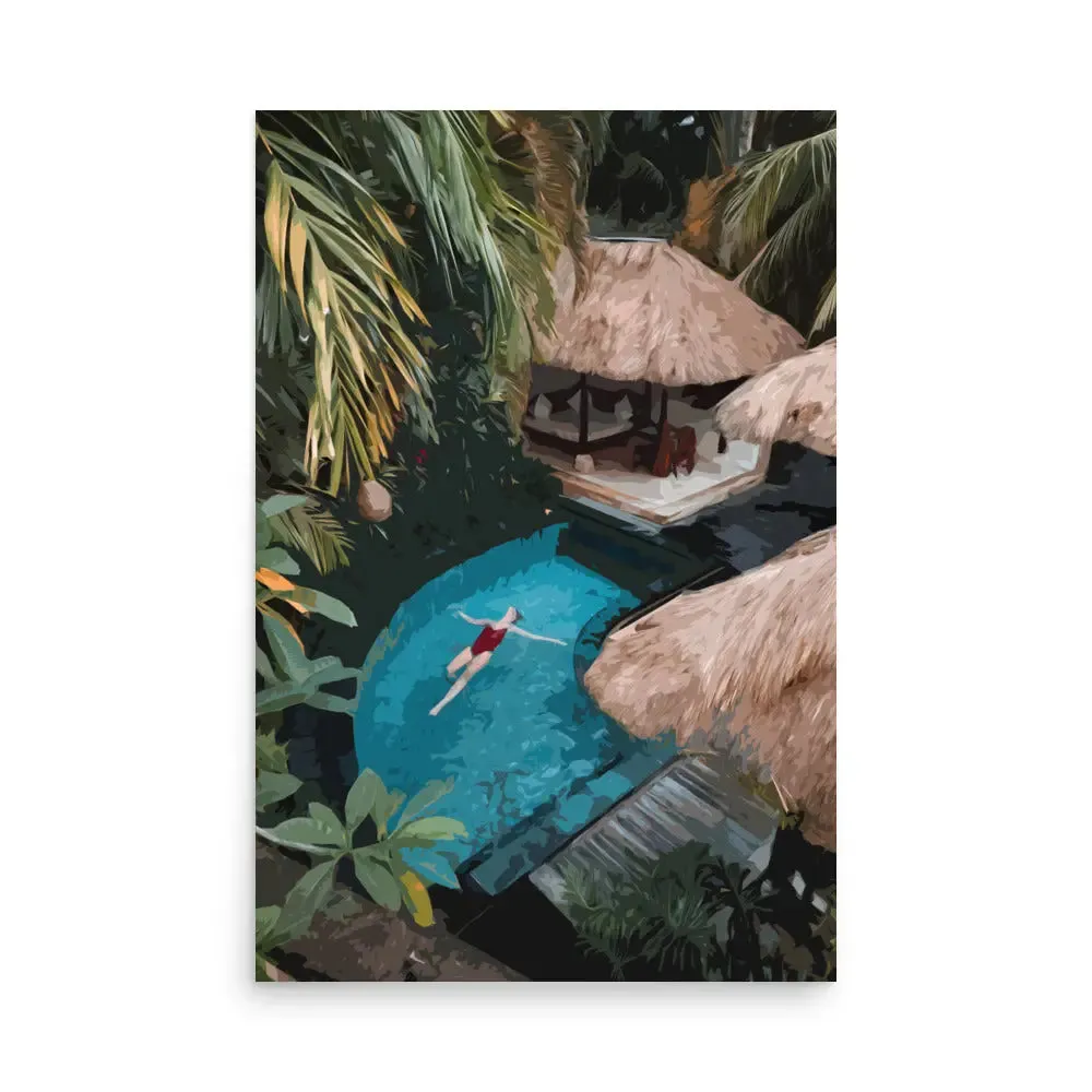 Swimming in Paradise – Abstract Art Poster