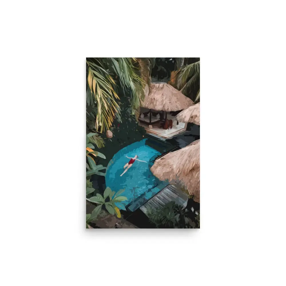 Swimming in Paradise – Abstract Art Poster