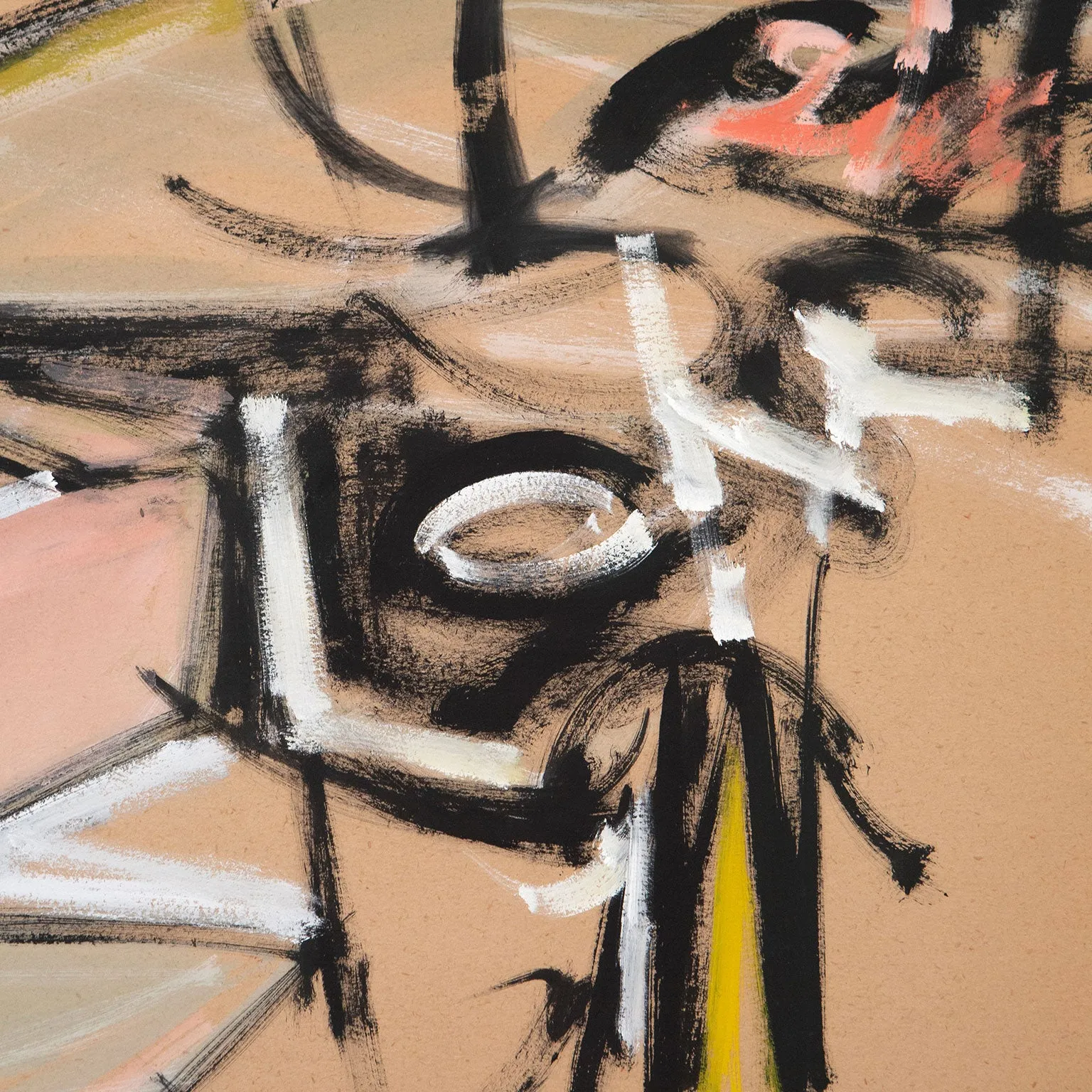 TAKAO TANABE "UNTITLED" CASEIN ON BOARD, 1958